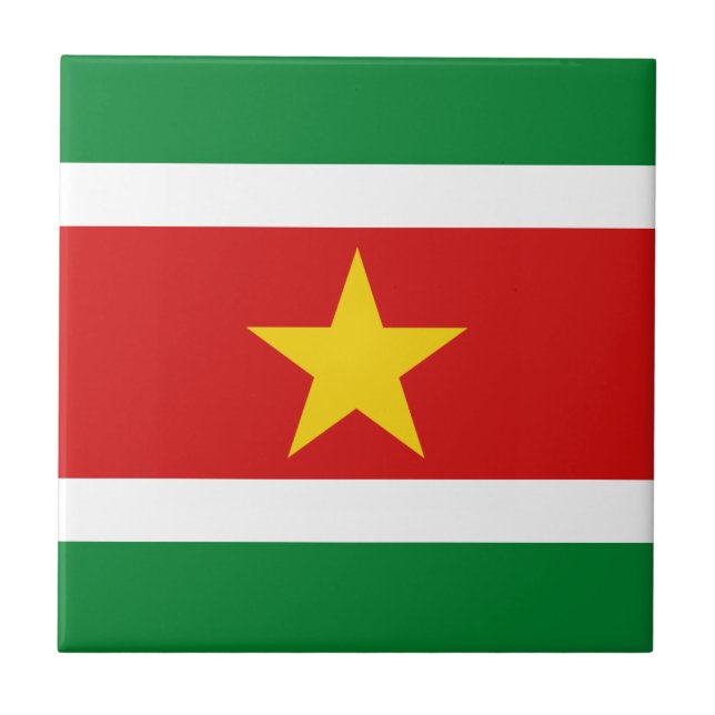 Suriname Flag Ceramic Tile (Front)