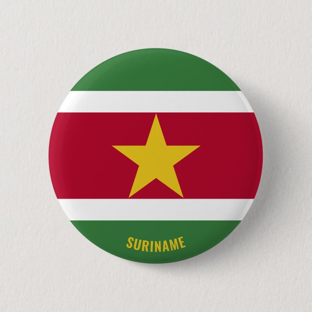 Suriname Flag Charming Patriotic Button (Front)