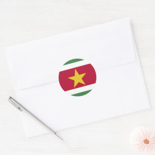 Suriname flag classic round sticker