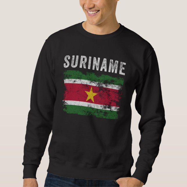 Suriname Flag Distressed Surinamese Flag Sweatshirt (Front)