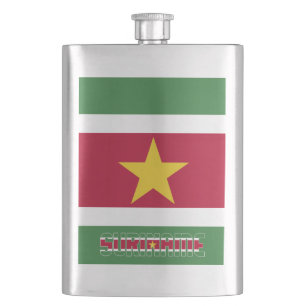Suriname Flag Elegant Patriotic Hip Flask
