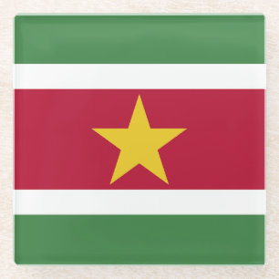 Suriname Flag Glass Coaster