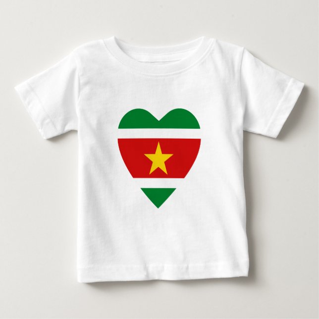 Suriname Flag Heart T-Shirt (Front)