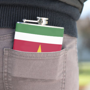 Suriname flag hip flask