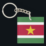 Suriname Flag Key Ring<br><div class="desc">Patriotic flag of Suriname.</div>