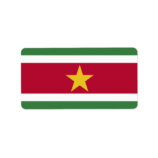 Suriname flag label (Front)