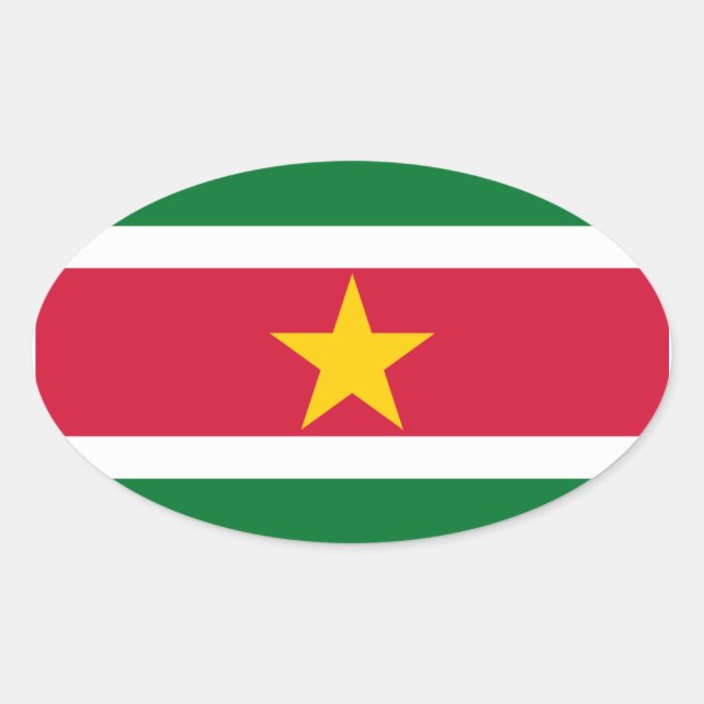 Suriname Flag Oval Sticker (Front)