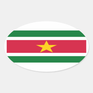 Suriname Flag Oval Sticker