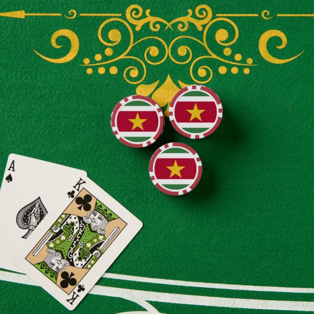 Suriname flag poker chips (Poker Table (Stack))