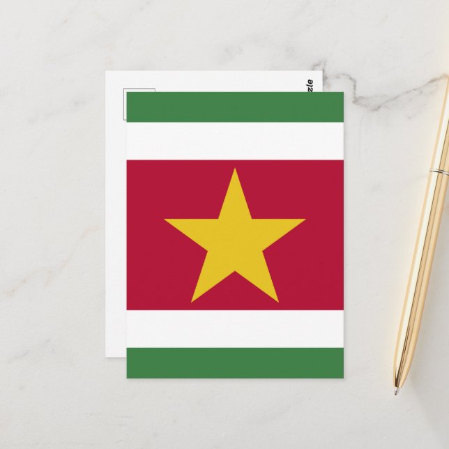 Suriname flag postcard (Front/Back In Situ)