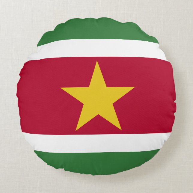 Suriname Flag Round Cushion (Front)