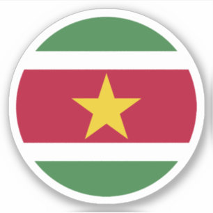 Suriname Flag Round Sticker