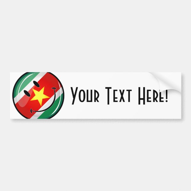 Suriname Flag | Smiling Face Bumper Sticker (Front)