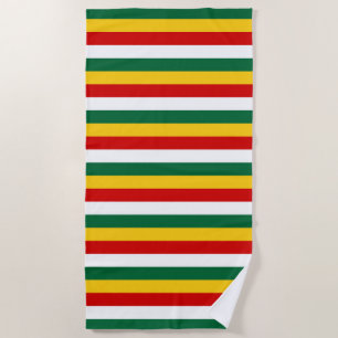 Suriname flag stripes lines pattern beach towel