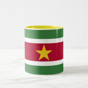 Suriname Flag Two-Tone Coffee Mug
