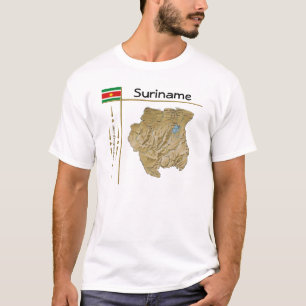 Suriname Map + Flag + Title T-Shirt