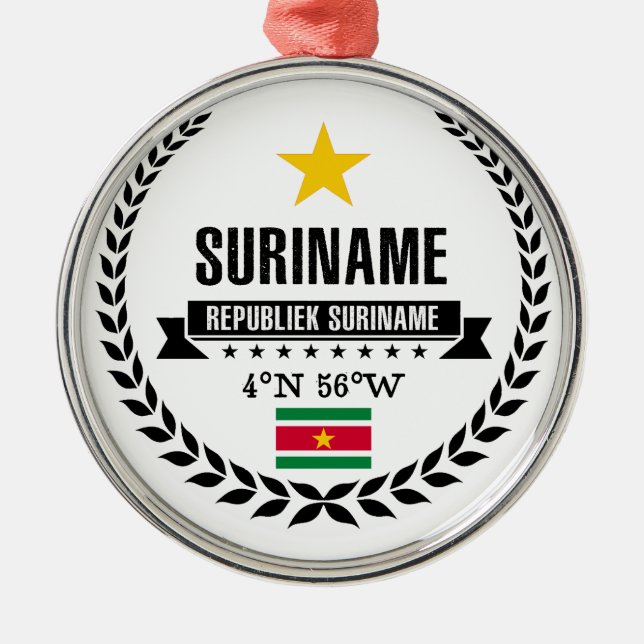 Suriname Metal Tree Decoration (Front)