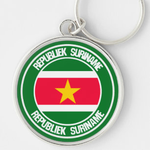 Suriname Round Emblem Key Ring