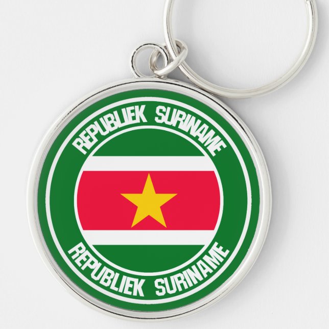 Suriname Round Emblem Key Ring (Front)
