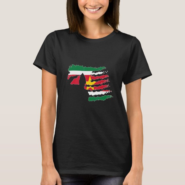 Suriname Soldier Salute Veteran Patriot T-Shirt (Front)