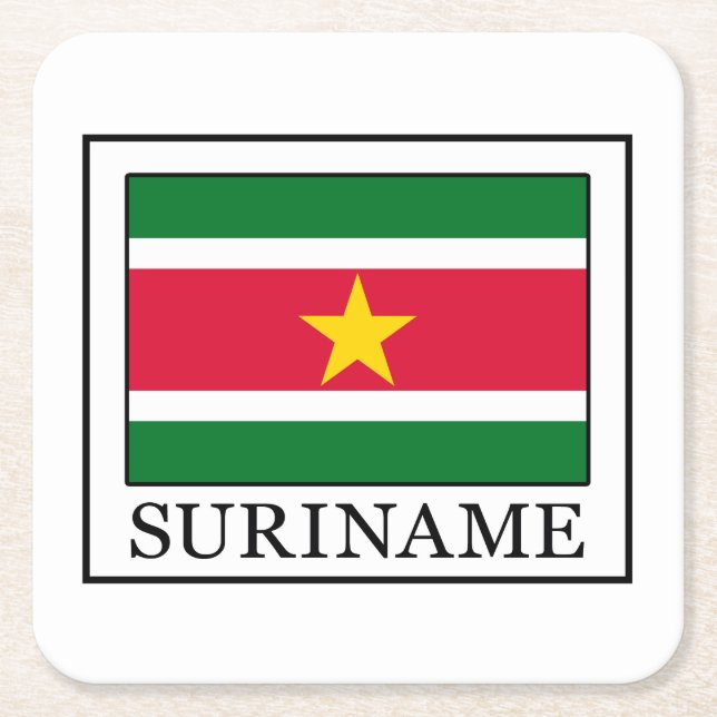 Suriname Square Paper Coaster (Front)