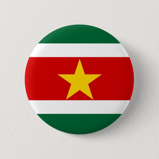 suriname surinam country flag nation symbol 6 cm round badge (Front)