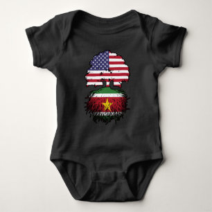 Suriname Surinamese American USA Tree Roots Flag Baby Bodysuit