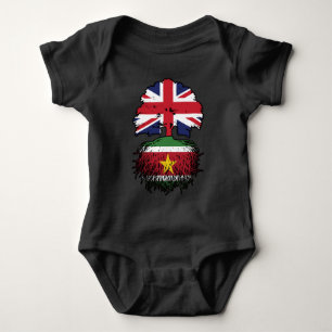 Suriname Surinamese British UK Tree Roots Flag Baby Bodysuit