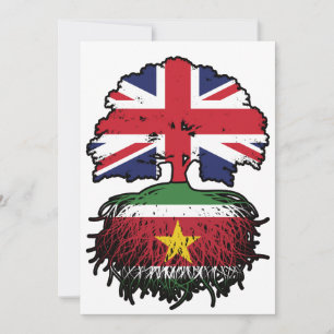 Suriname Surinamese British UK Tree Roots Flag Invitation