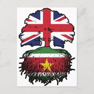Suriname Surinamese British UK Tree Roots Flag Postcard