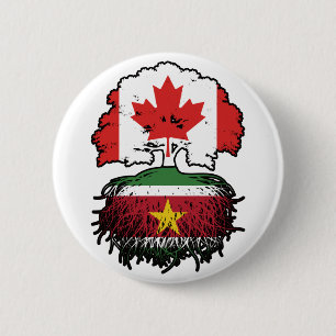 Suriname Surinamese Canadian Canada Tree Roots 6 Cm Round Badge