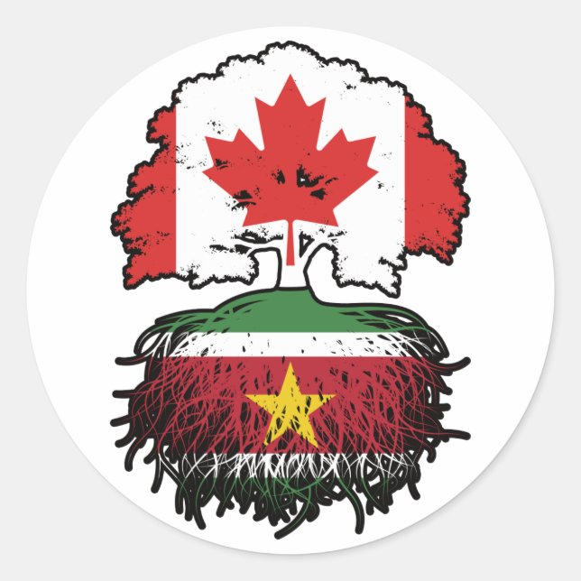Suriname Surinamese Canadian Canada Tree Roots Classic Round Sticker (Front)