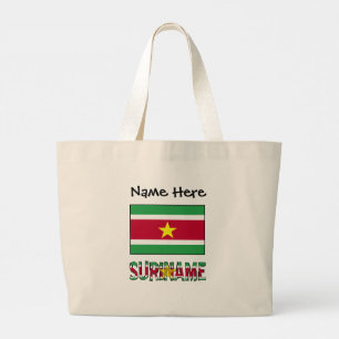 Suriname Surinamese Flag Personalised Large Tote Bag