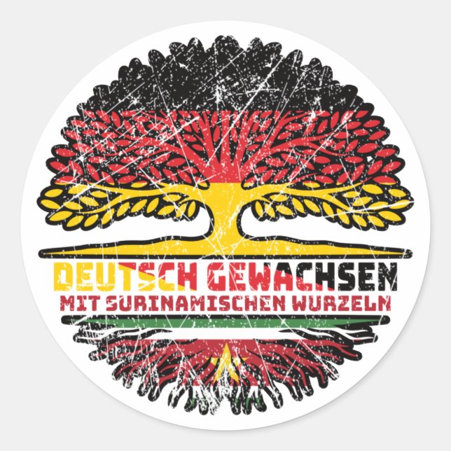 Suriname Surinamisch Deutsch Deutschland Baum Classic Round Sticker (Front)