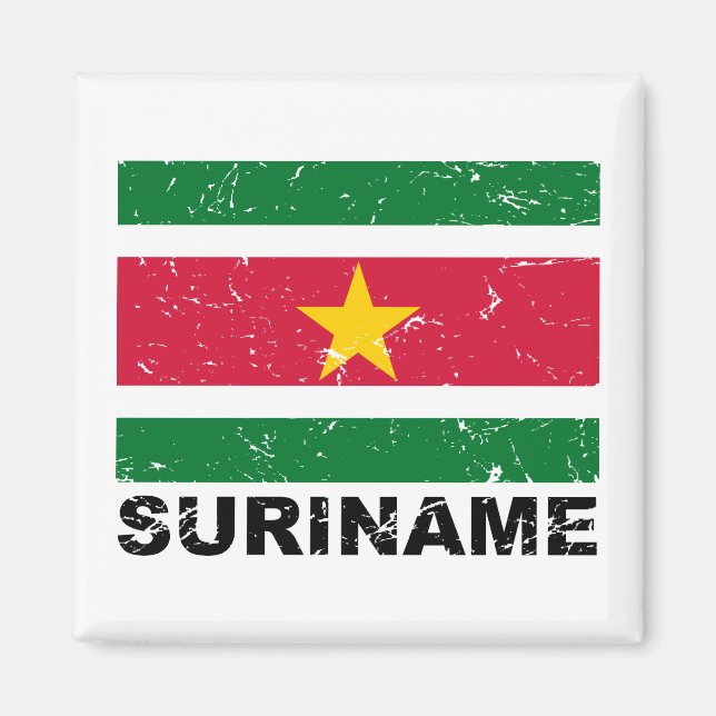 Suriname Vintage Flag Magnet (Front)