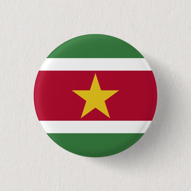 Surinamese Flag, Flag of Suriname 3 Cm Round Badge (Front)
