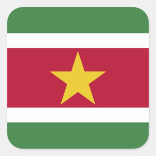 Surinamese Flag, Flag of Suriname Square Sticker