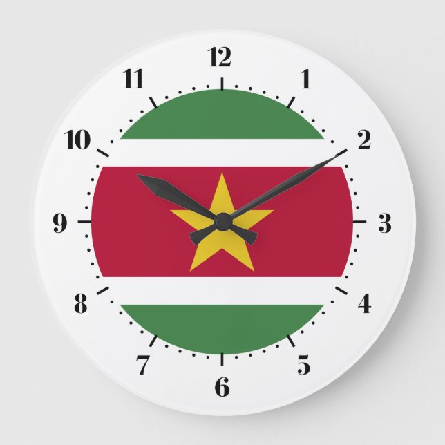 Surinamese flag large clock (Front)