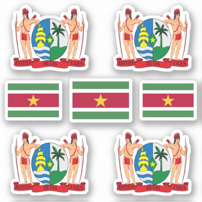 Surinamese state symbols / coat of arms and flag (Front)