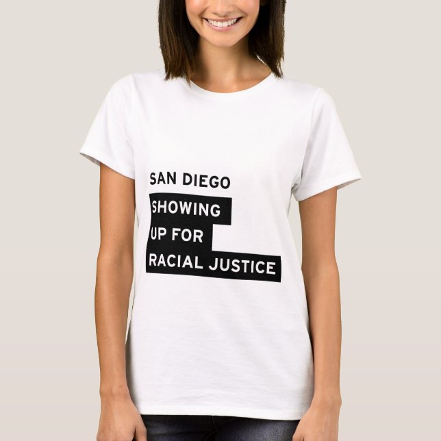 SURJ San Diego White Women's Tee (Front)