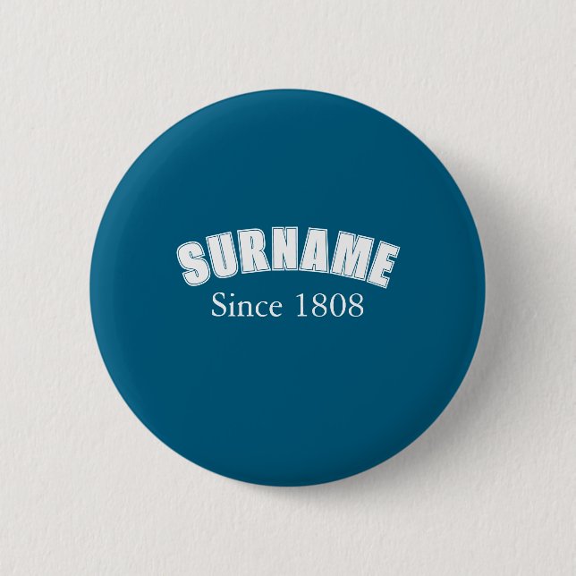 Surname Collegiate Design 6 Cm Round Badge (Front)