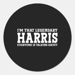 Surname Funny Team Family Last Name Harris Classic Round Sticker