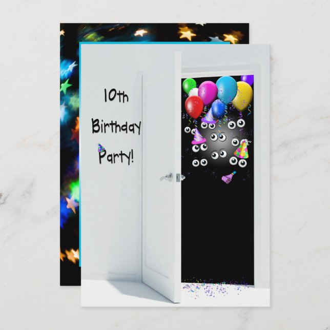 Surprise 10th Birthday Invitation (Front/Back)