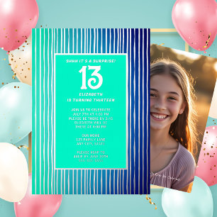 Surprise 13th Birthday Party Bright Blue Girly