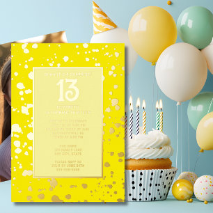 Surprise 13th Birthday Party Bright Yellow Blingy