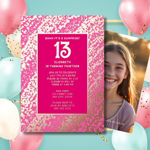 Surprise 13th Birthday Party Hot Pink Preppy Bingy