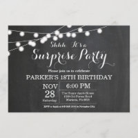 Surprise 18th Birthday Invitation Chalkboard