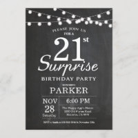 Surprise 18th Birthday Invitation Chalkboard