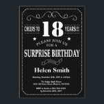 Surprise 18th Birthday Invitation Chalkboard<br><div class="desc">Surprise 18th Birthday Invitation Chalkboard. Black and White Background. Adult Birthday. Male Men or Women Birthday. Kids Boy or Girl Lady Teen Teenage Bday Invite. 13th 15th 16th 18th 20th 21st 30th 40th 50th 60th 70th 80th 90th 100th. Any Age. For further customisation, please click the "Customise it" button and...</div>