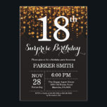 Surprise 18th Birthday Invitation Gold Glitter<br><div class="desc">Surprise 18th Birthday Invitation with Gold String Lights with Gold Glitter Background. Gold Birthday. Adult Birthday. Men or Women Bday Invite. 13th 15th 16th 18th 20th 21st 30th 40th 50th 60th 70th 80th 90th 100th, Any age. For further customisation, please click the "Customise it" button and use our design tool...</div>